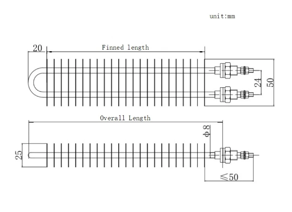 Rectangle Finned heater